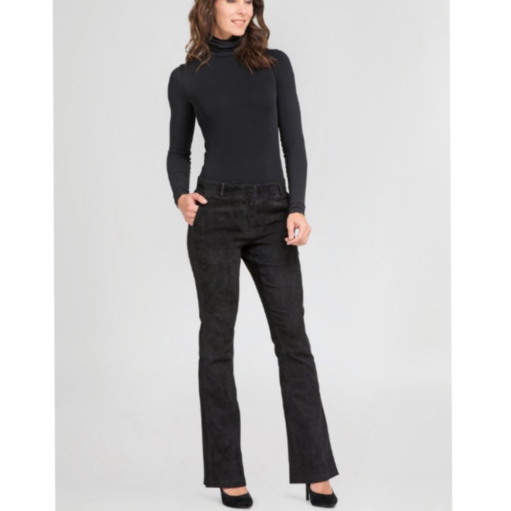 Votre Nom France Genuine Suede front Boot Cut Jeans Black size 44